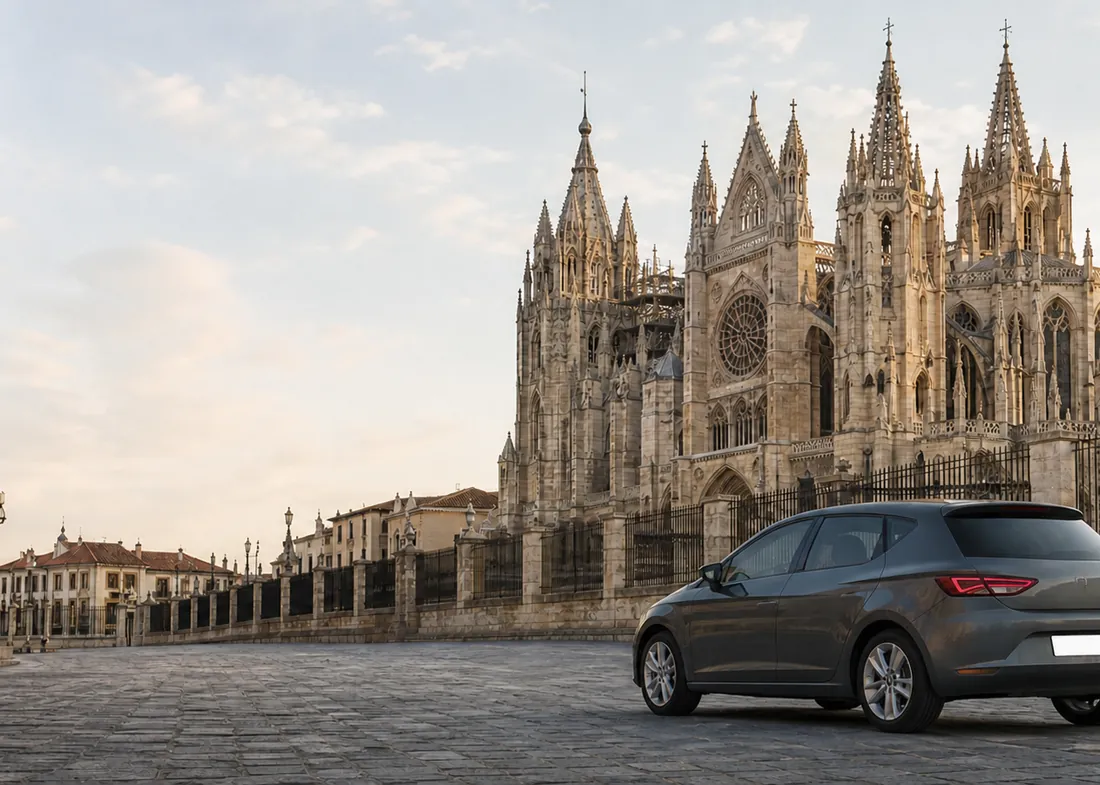 Catedral de León, donde realizamos revisiones de coches de segunda mano