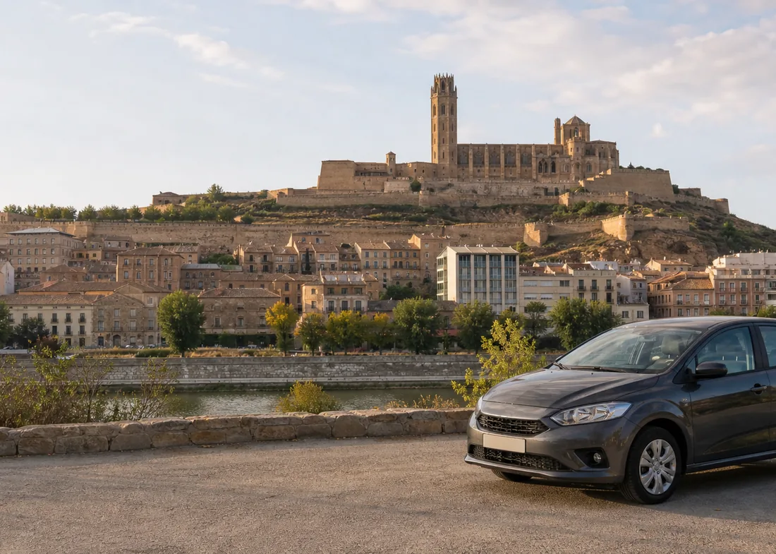 Vista de Lleida, donde realizamos revisiones de coches de segunda mano