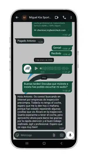 Reseña real 8 de un cliente de mybestcheck