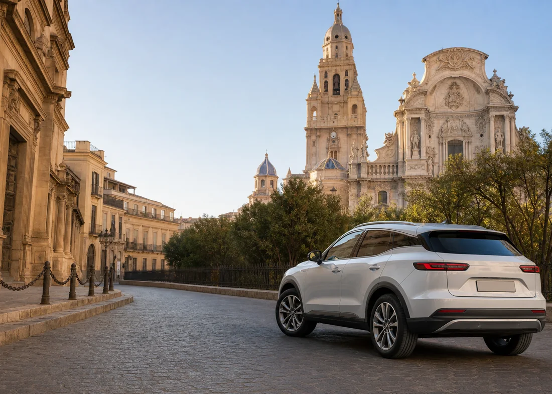 Catedral y centro histórico de Murcia, donde realizamos revisiones de coches de segunda mano
